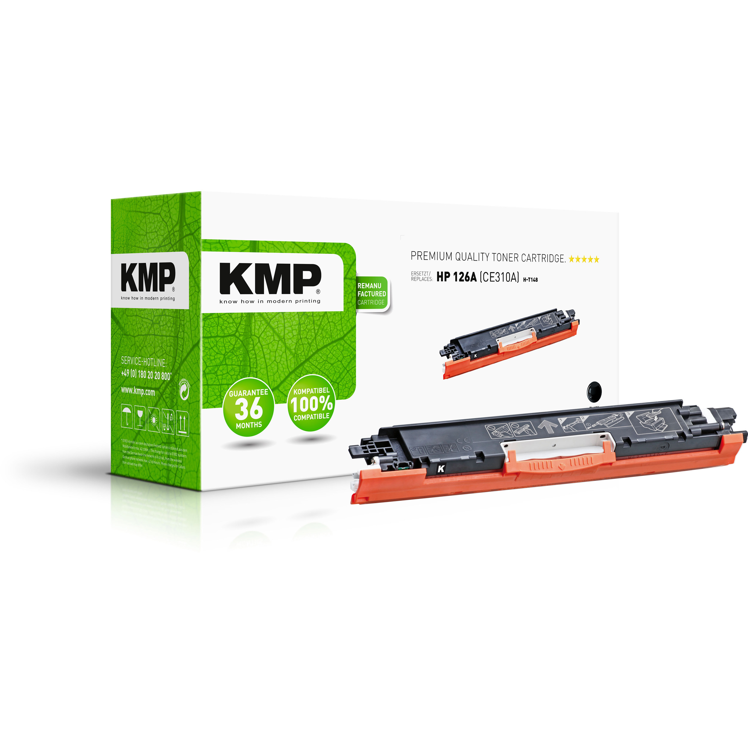 KMP Toner für HP Black Toner (CE310A) (CE310A) 126A schwarz