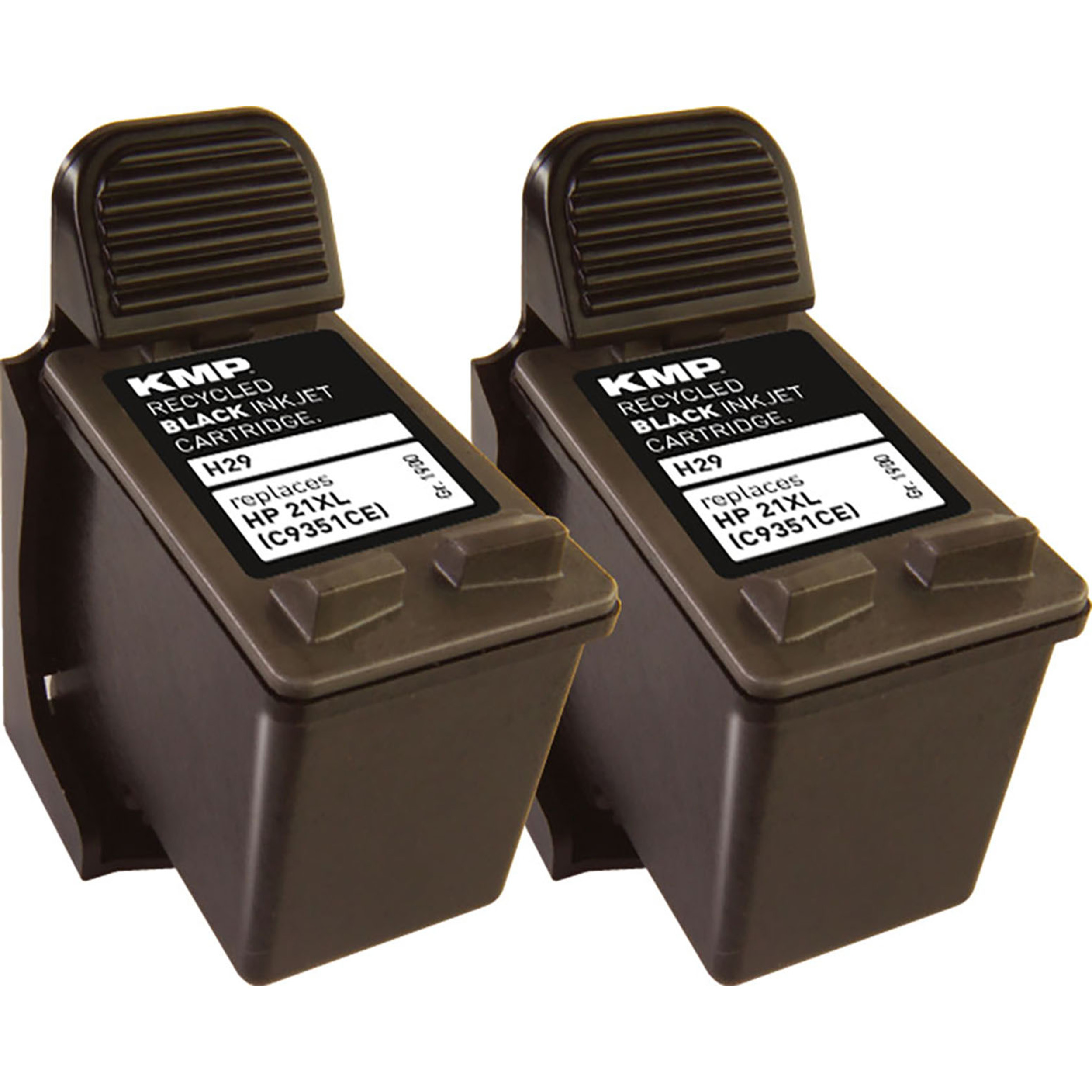 KMP Cartridge für (C9351CE) Ink schwarz 21XL Doublepack (C9351CE) HP Tintenpatrone Black