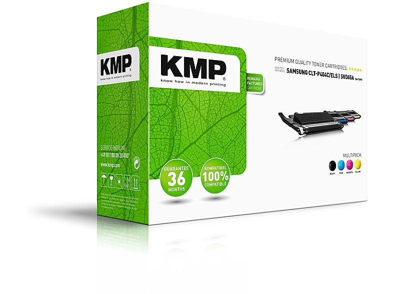 KMP Toner für HP CLTK404S, HP CLTM404S, HP CLTY404S Multipack Toner multicolor (CLTK404SELS, CLTC404SELS, CLTM404SELS, SU444A)