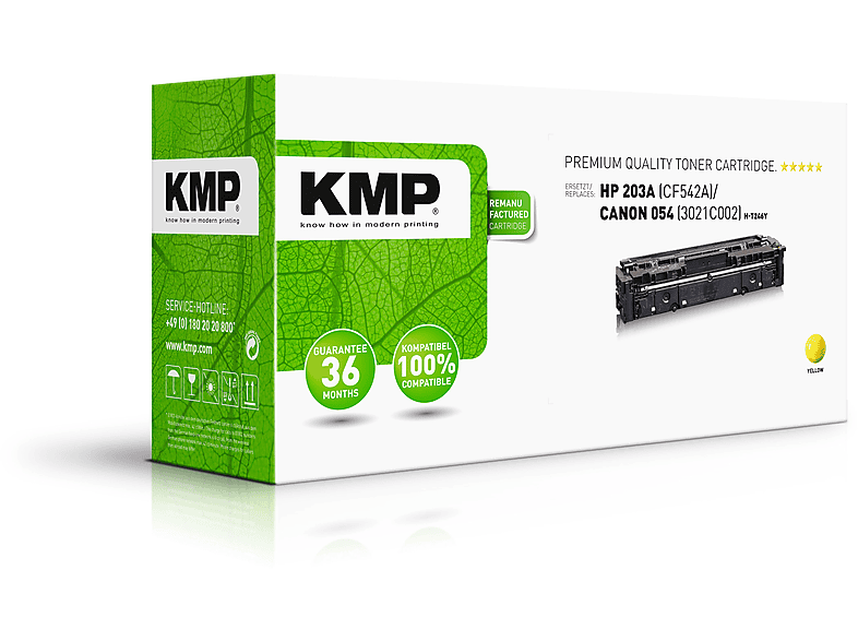 KMP Toner für HP (3021C002) Toner Yellow (CF542A) 203A gelb