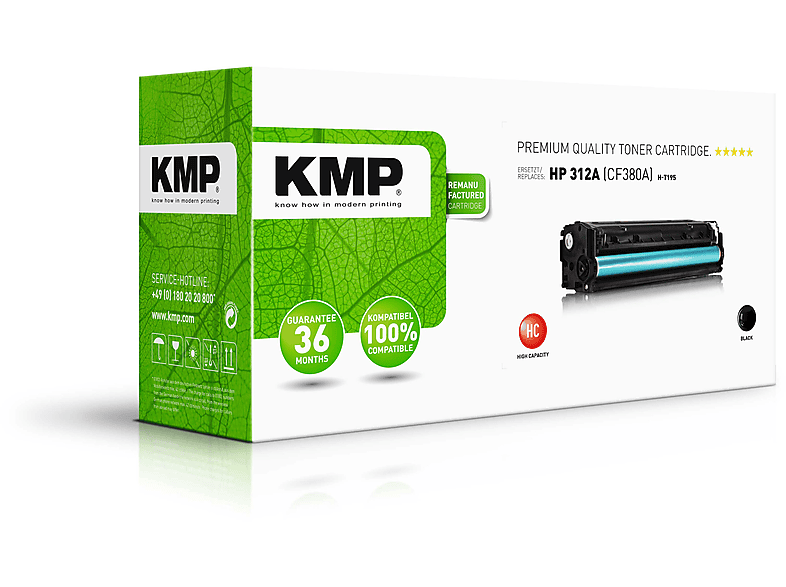 KMP Toner für schwarz 312A Toner (CF380A) Black (CF380A) HP