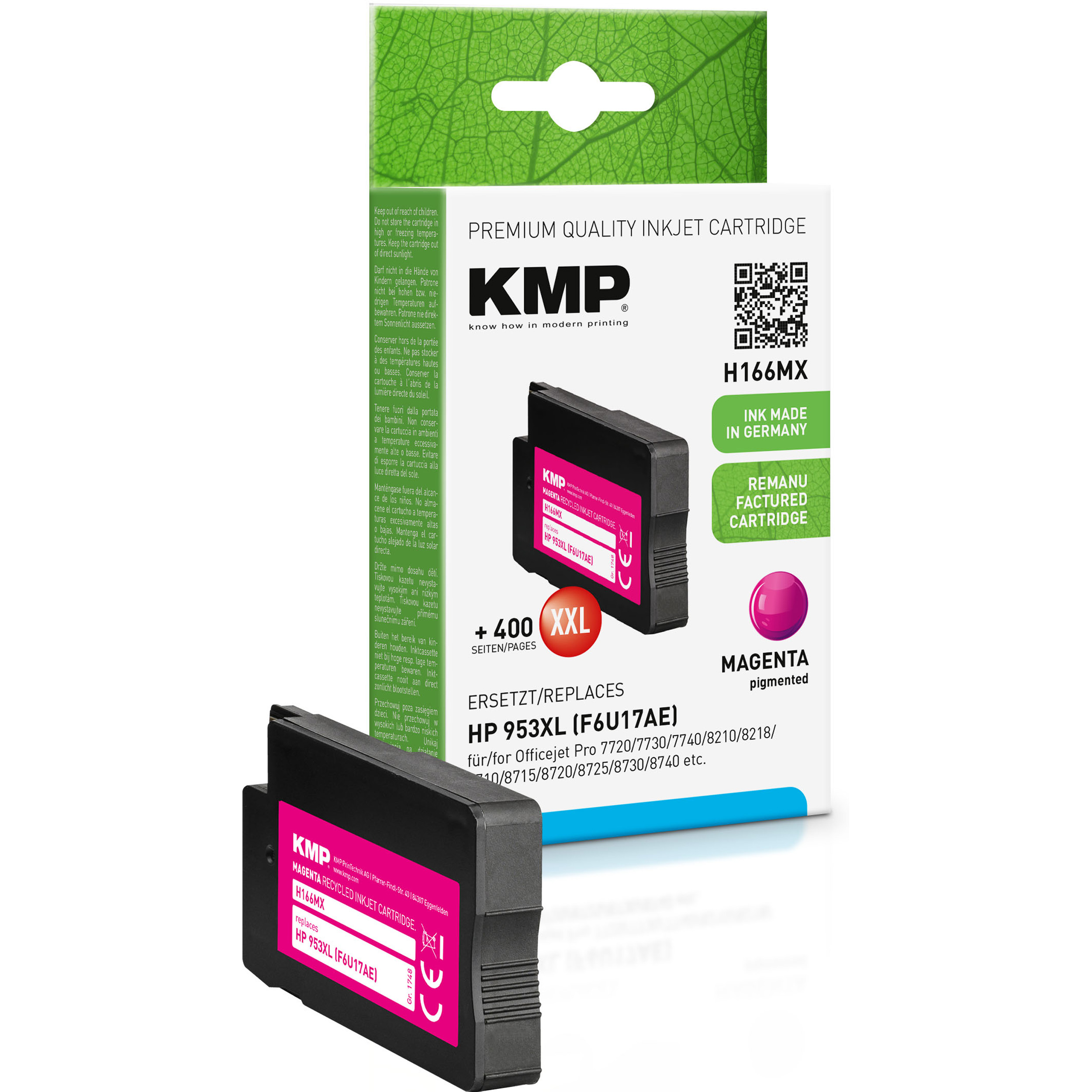 KMP Tintenpatrone magenta Ink Magenta Cartridge für 953XL (F6U17AE) HP (F6U17AE)
