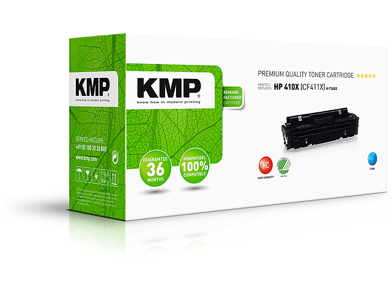 KMP Toner für HP (CF411X) Cyan 410X (CF411X) cyan Toner