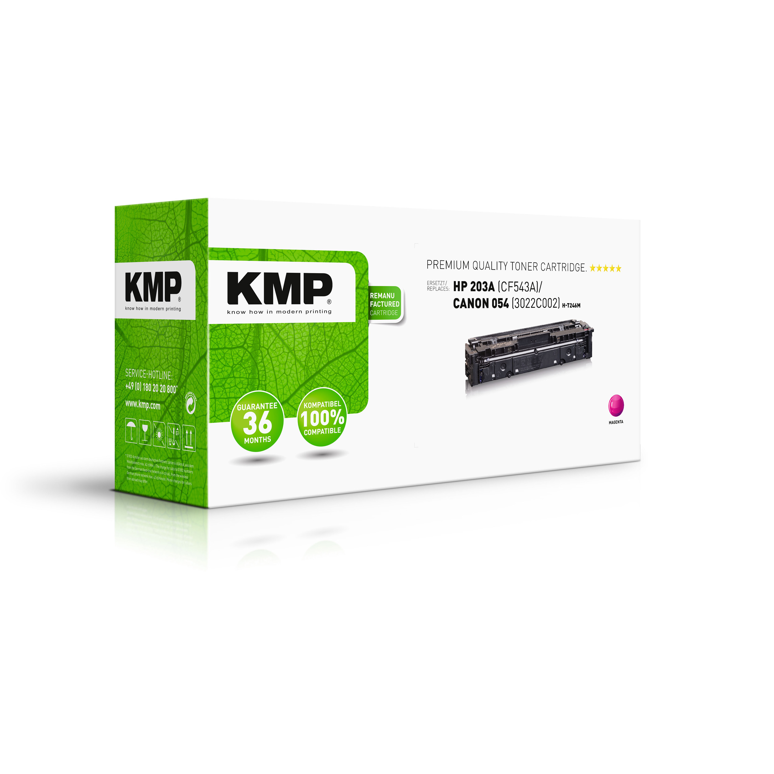 KMP HP (3022C002) magenta Toner für (CF543A) Toner 203A Magenta
