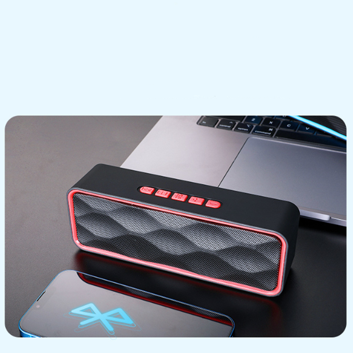BYTELIKE Kabelloser Rot Dekodierung Verlustfreie Play Bluetooth-Lautsprecher, Verbunden, TWS Plug und Bluetooth-Lautsprecher