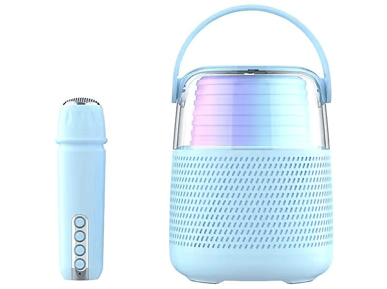 BYTELIKE Kabelloses Bluetooth-Audio-Mikrofon, HIFI-Klang, 360 ° Stereo-Raumklang, Schlüssel zur Freihändig Bluetooth-Lautsprecher, Blau