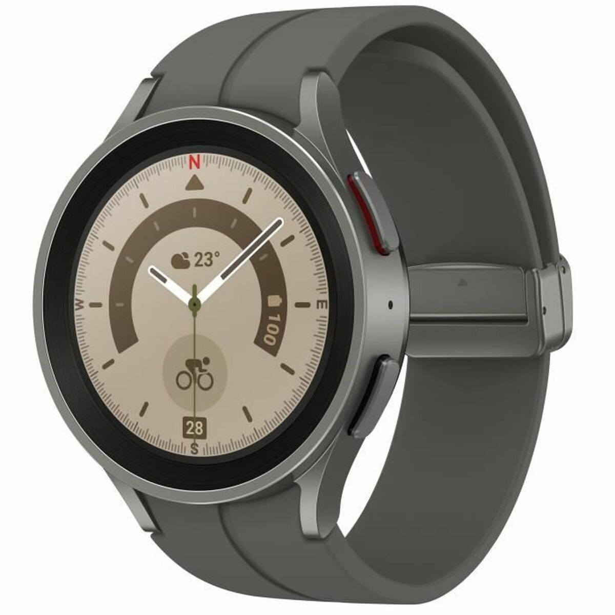 SAMSUNG Watch5 Silver/Black silicone, Smartwatch Pro