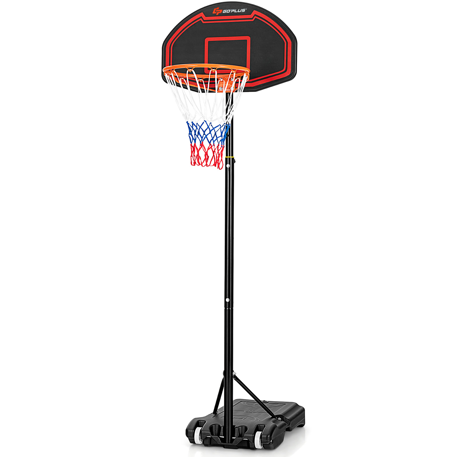 COSTWAY Gartenspielzeug, höhenverstellbar Basketballständer 155-210cm Schwarz