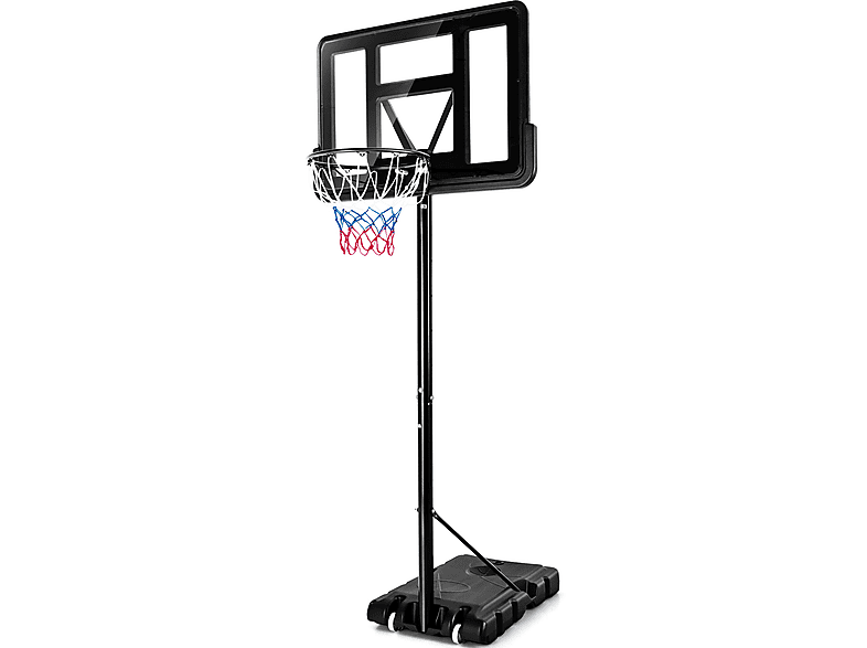 Schwarz COSTWAY Gartenspielzeug, höhenverstellbar cm Basketballständer 130-305