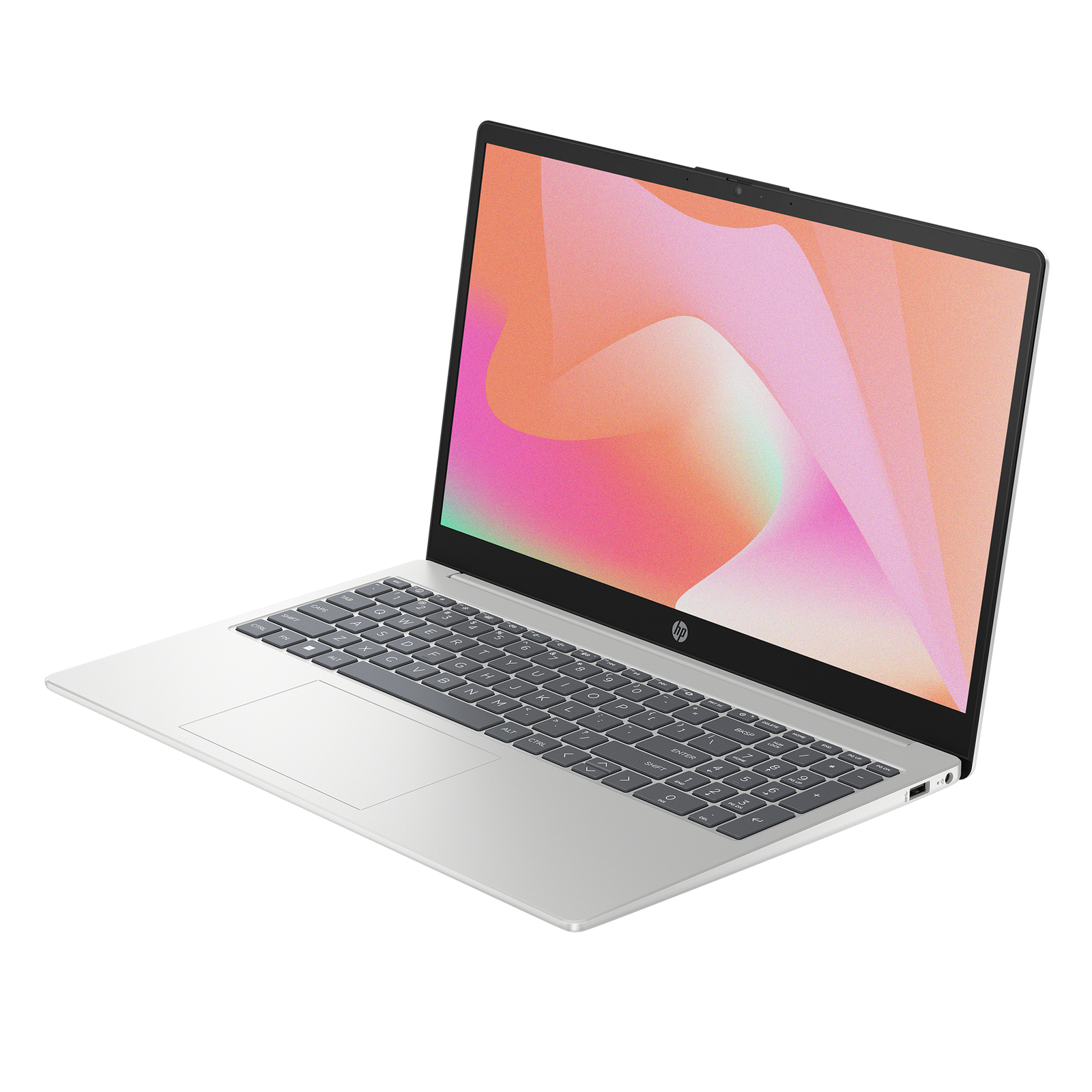 HP 15, fertig installiert GB Notebook mit SSD, 15,6 500 aktiviert, Zoll RAM, Silber Display, GB 64 und