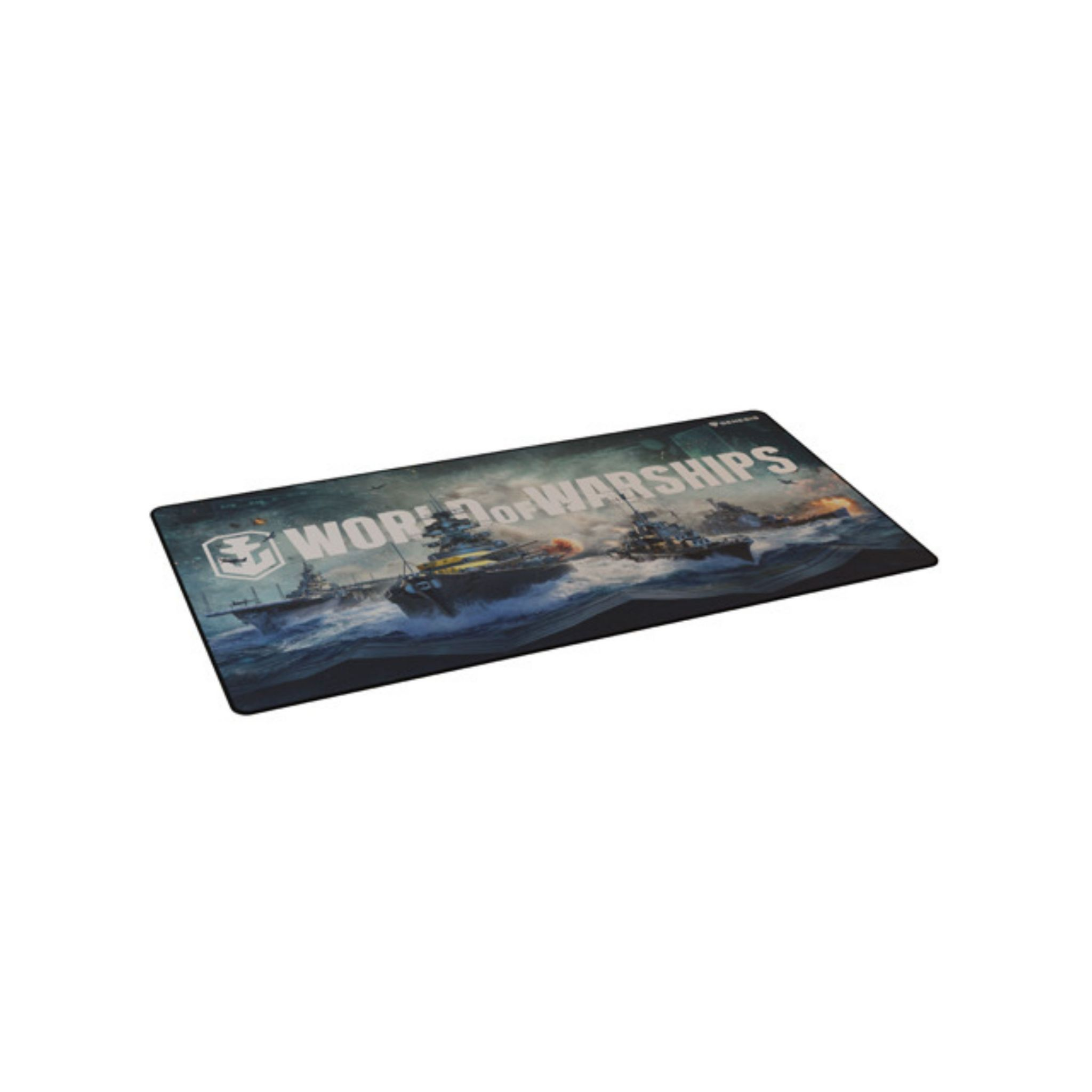 Podkładka pod mysz z motywem World of Warships przedstawiającym statki w wodzie.