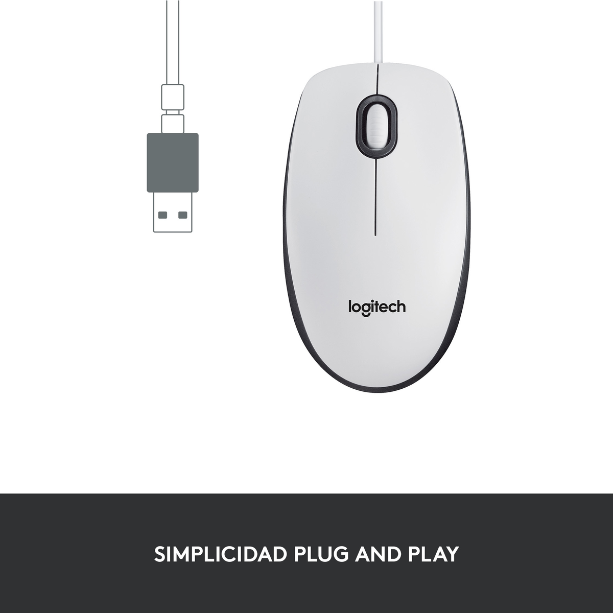 LOGITECH 910-006764 Maus, Bianco