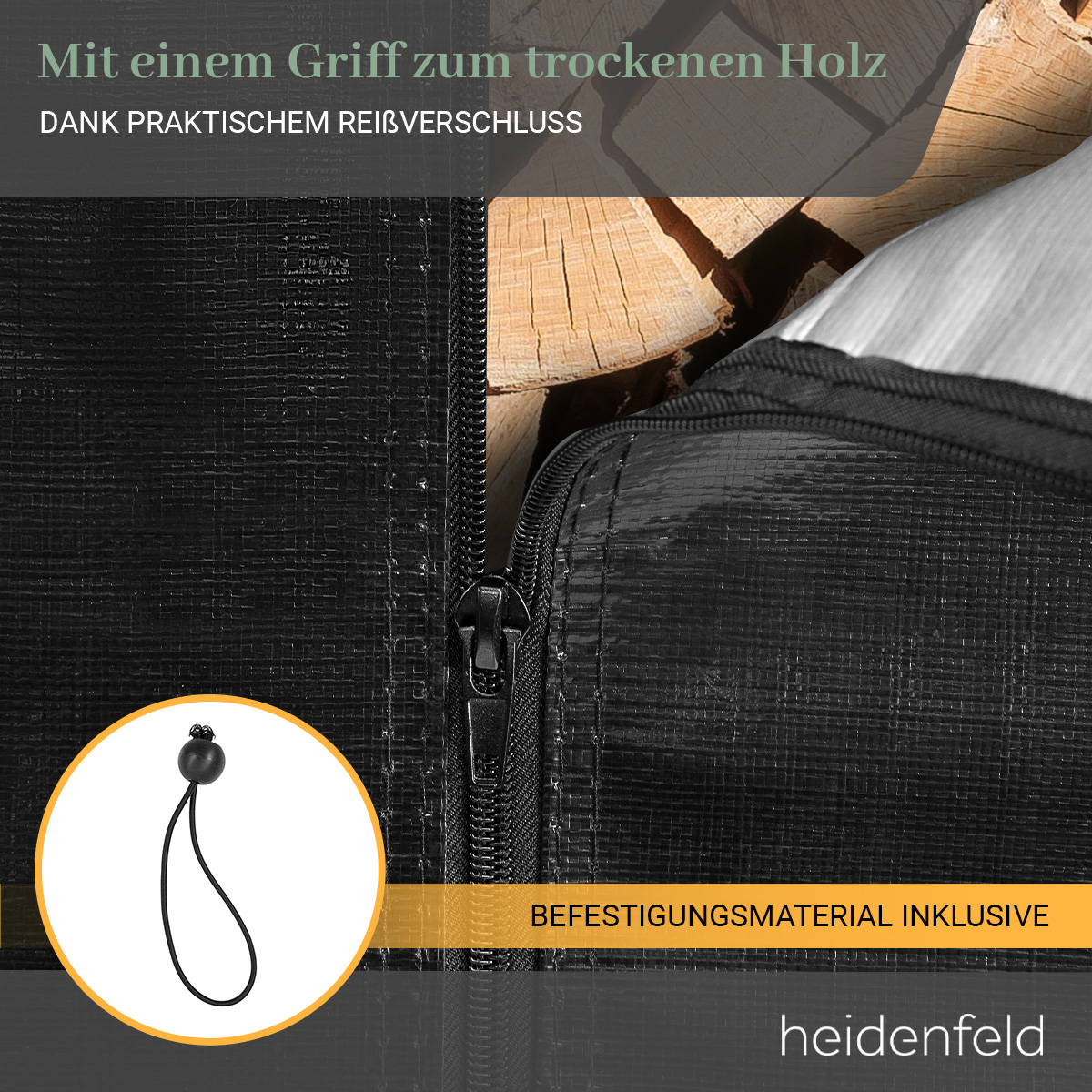 HEIDENFELD Regenabdeckung für BR100 185.0 cm x x Schwarz Abdeckung, 185.0 70.0