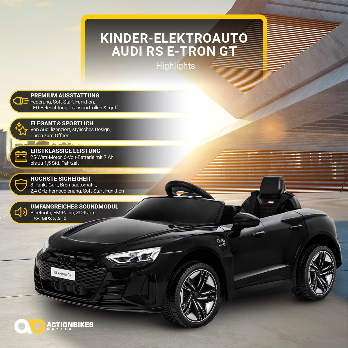 RS MOTORS Audi e-tron ACTIONBIKES GT Kinderauto