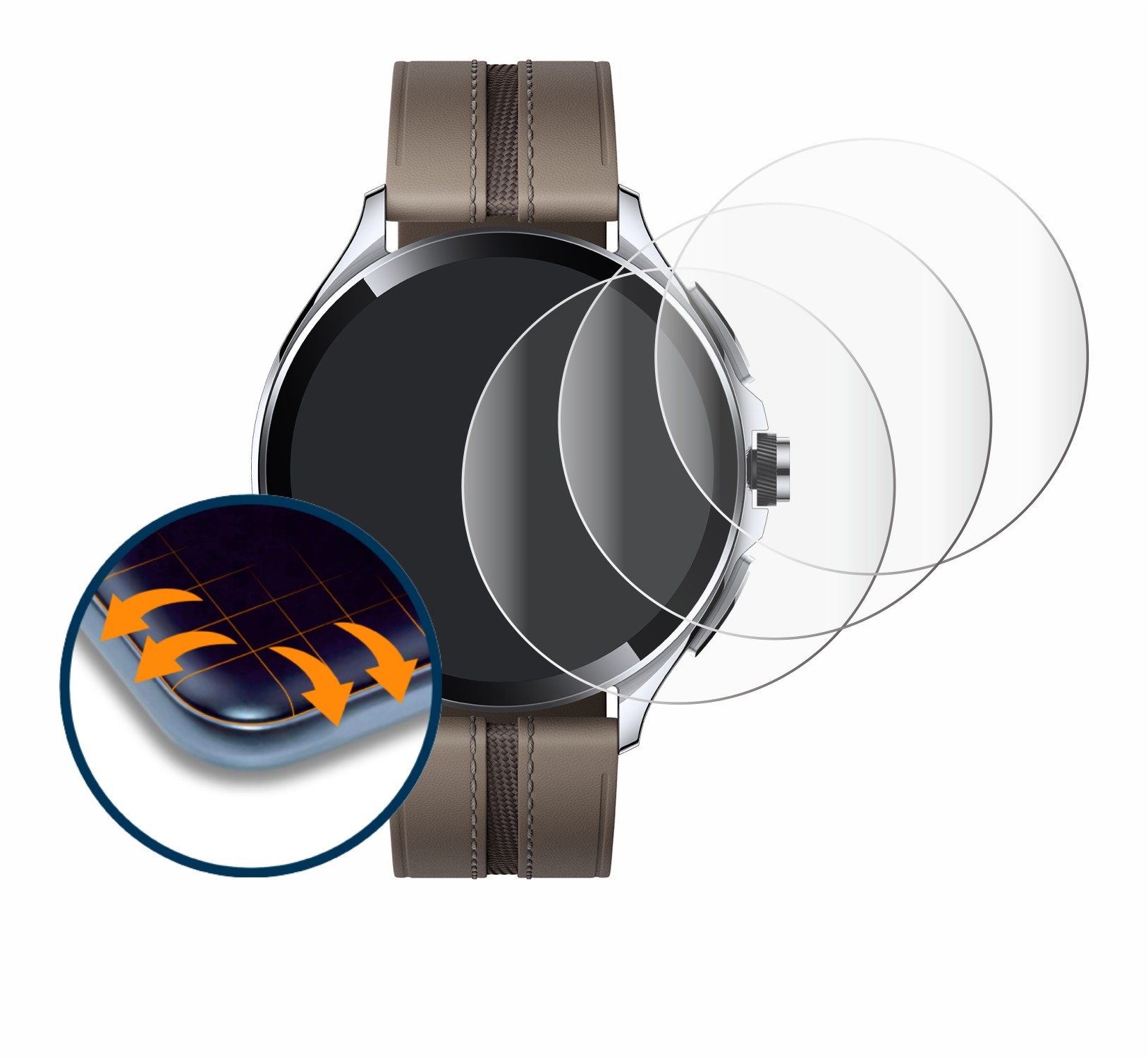 3D Pro) Full-Cover 4x Xiaomi Watch Curved 2 Flex SAVVIES Schutzfolie(für