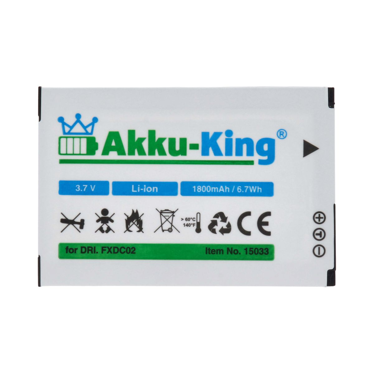 3.7 mit Li-Ion 1800mAh Akku Kamera-Akku, FXDC02 Drift kompatibel Volt, AKKU-KING