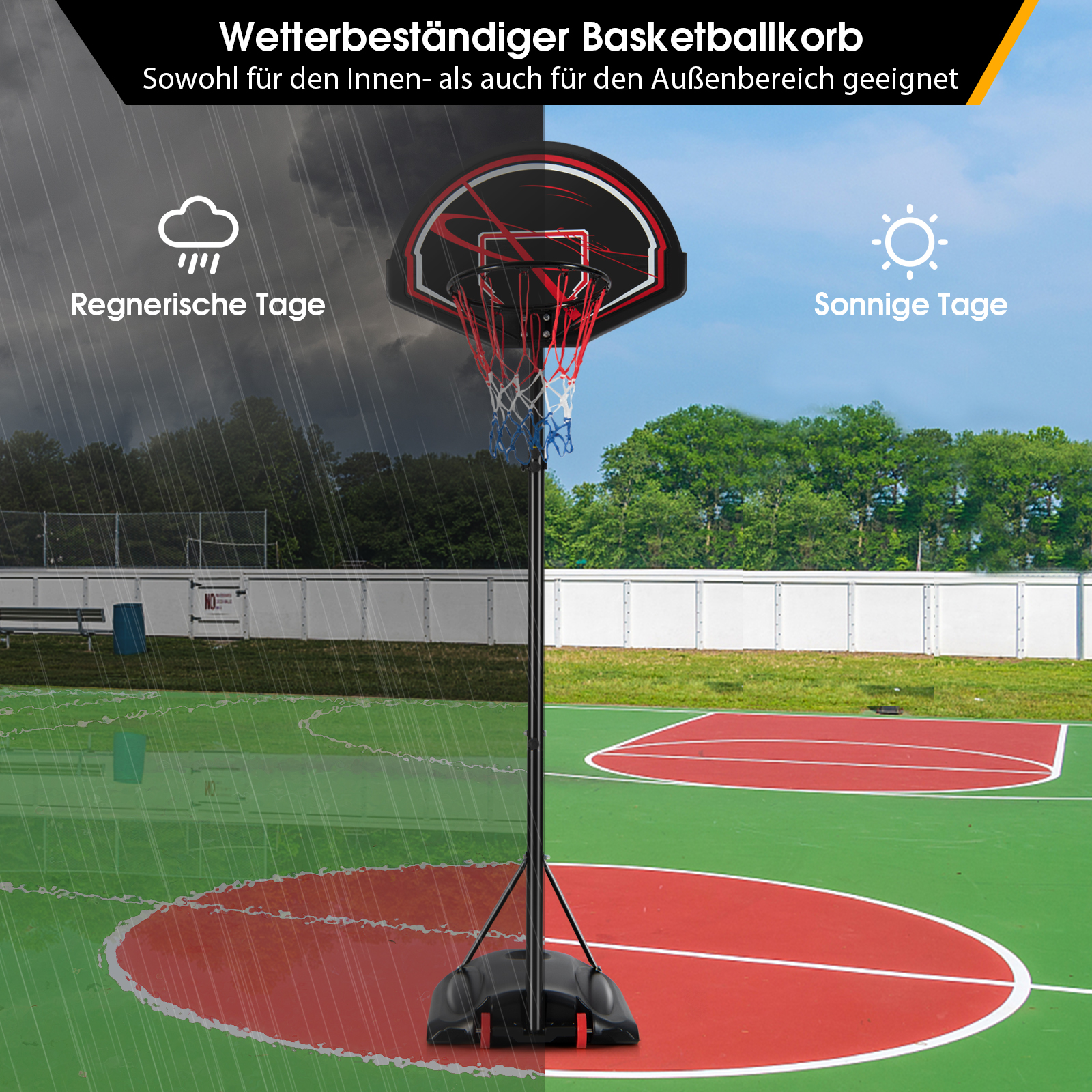 170-230 Gartenspielzeug, Basketballständer Schwarz cm COSTWAY höhenverstellbar