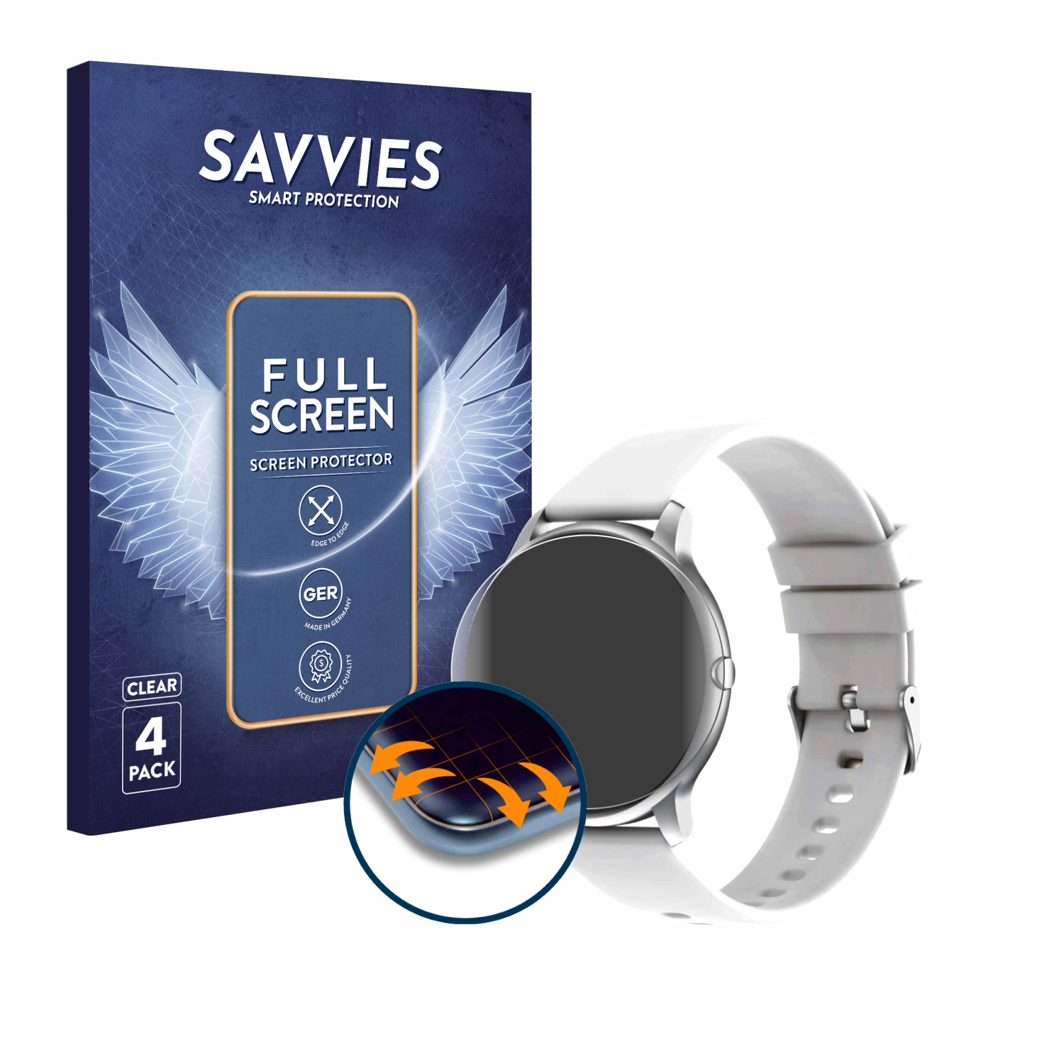 SAVVIES 4x Yamay 3D Full-Cover Flex Curved Schutzfolie(für YM022)