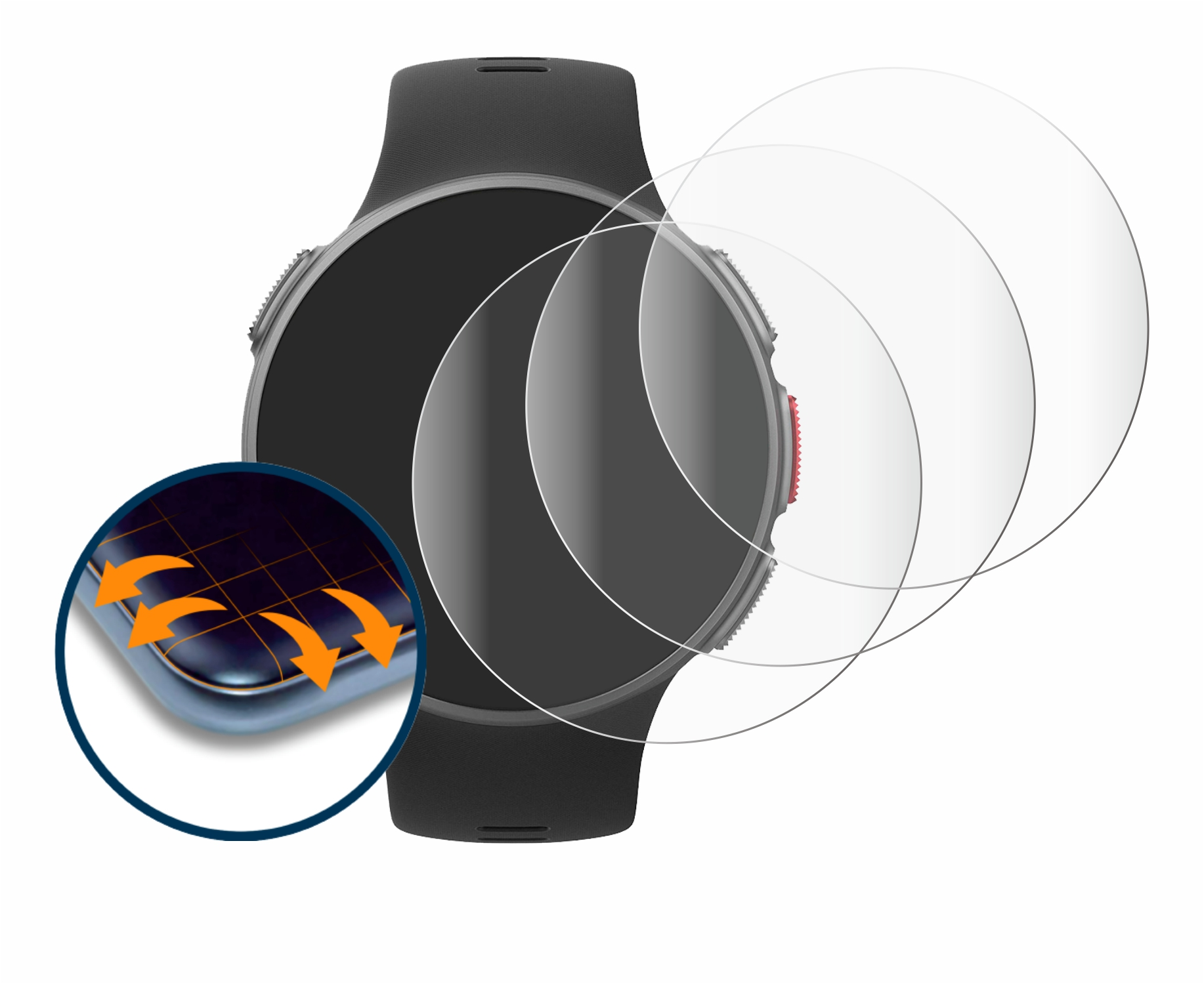 SAVVIES 4x Schutzfolie(für Flex Full-Cover Curved V) Vantage 3D Polar