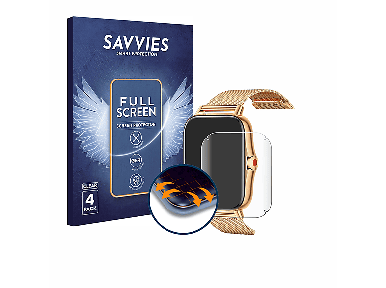 SAVVIES 4x Flex Full-Cover 3D Curved Schutzfolie(für FMK i18)