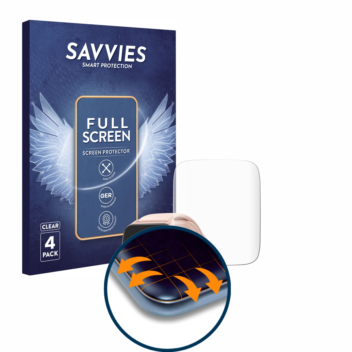 Curved Schutzfolie(für Full-Cover W13-PK) Flex SAVVIES Woneligo 3D 4x