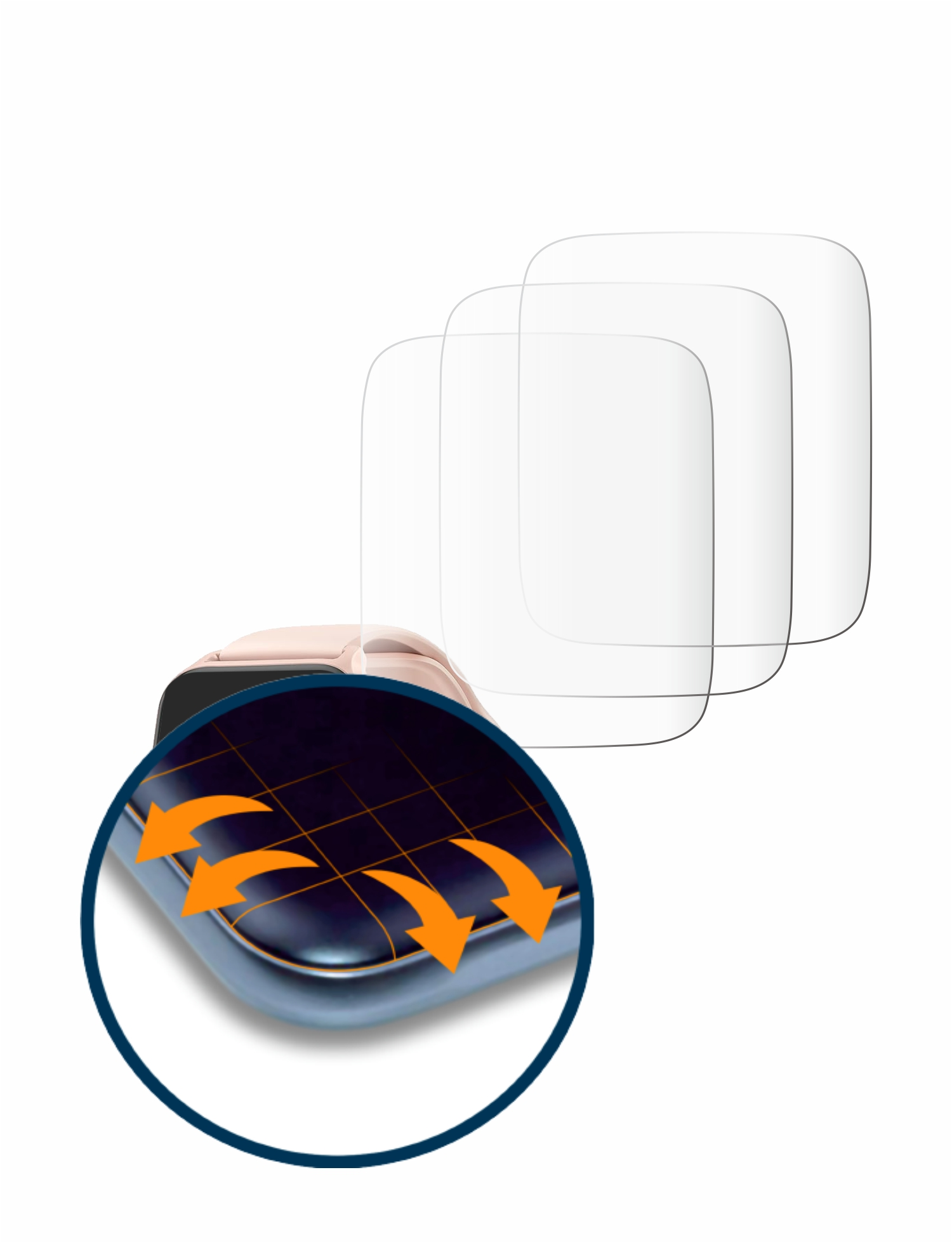 Curved Schutzfolie(für Full-Cover W13-PK) Flex SAVVIES Woneligo 3D 4x
