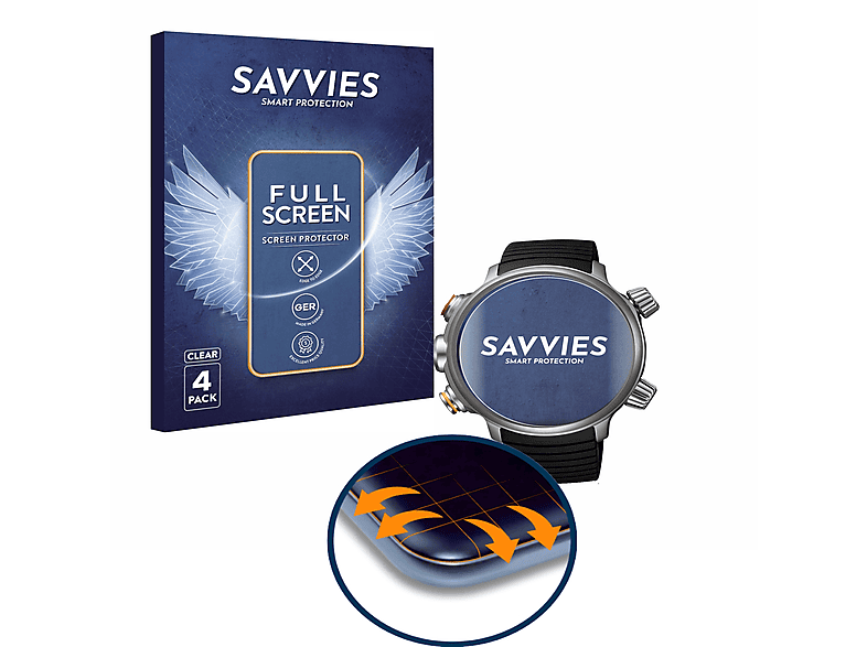 SAVVIES 4x Schutzfolie(für 3D Curved Land BN4021-02E) Promaster Flex Citizen Full-Cover