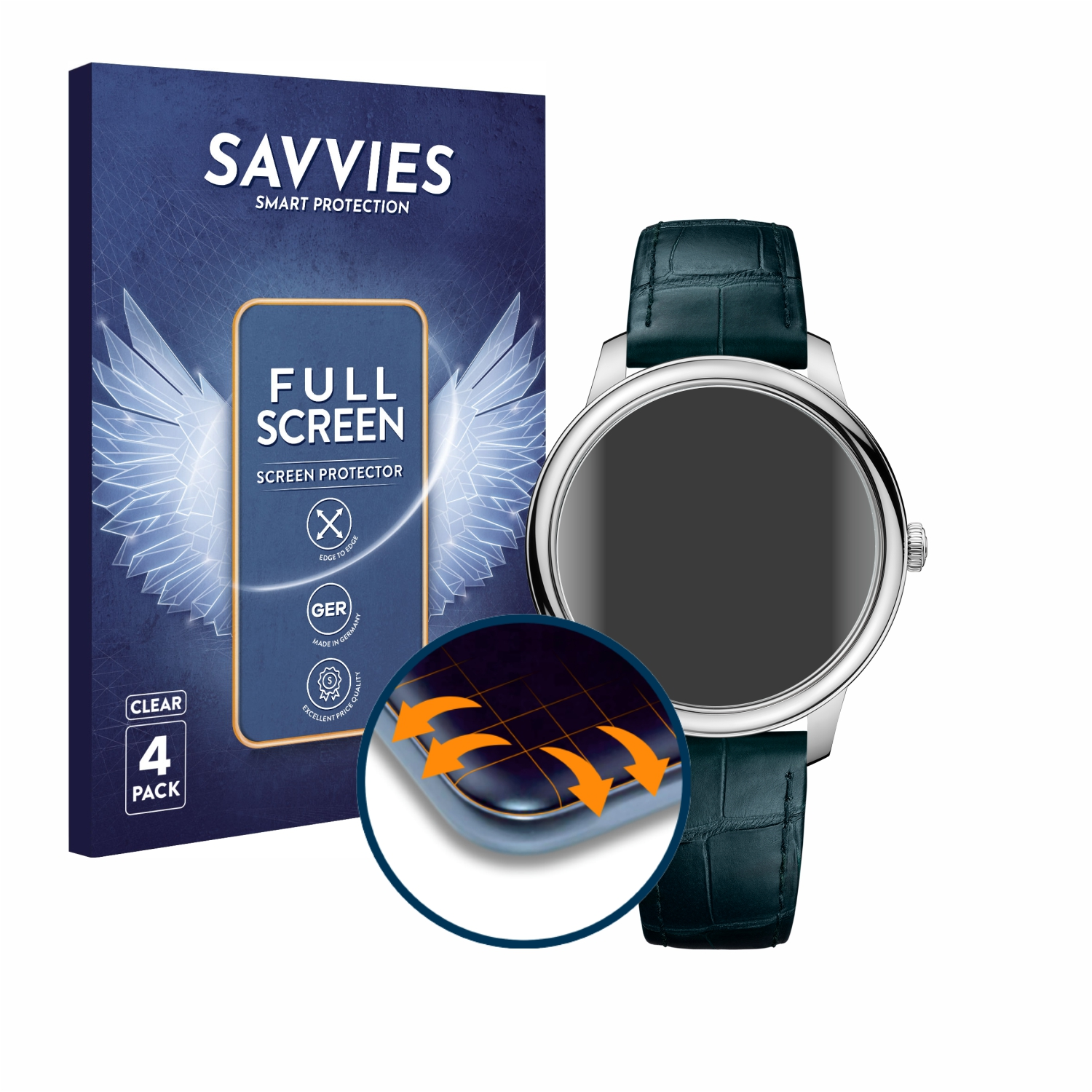 Schutzfolie(für De 3D Flex 4x SAVVIES Prestige Curved Ville (40mm)) Omega Full-Cover