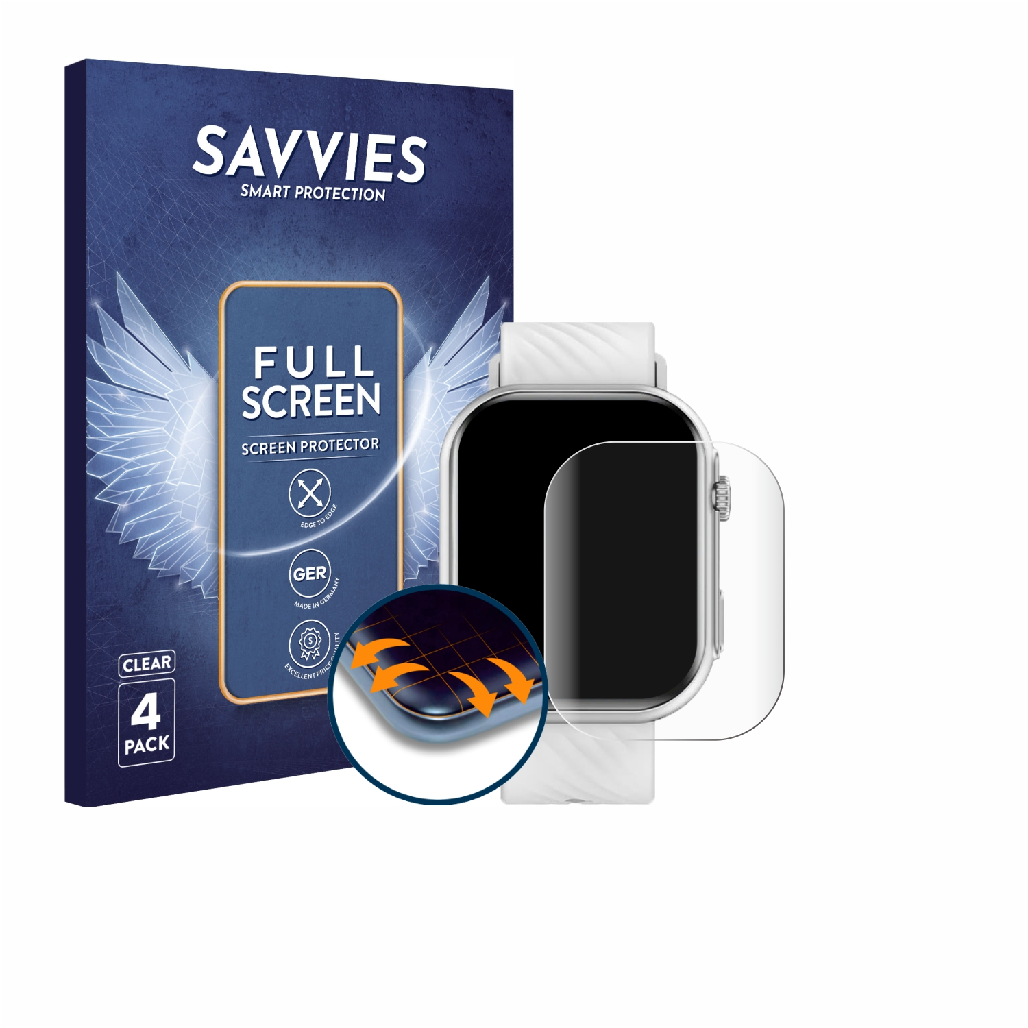 SAVVIES 4x Flex Full-Cover 3D ZL80) Curved Schutzfolie(für Holalei