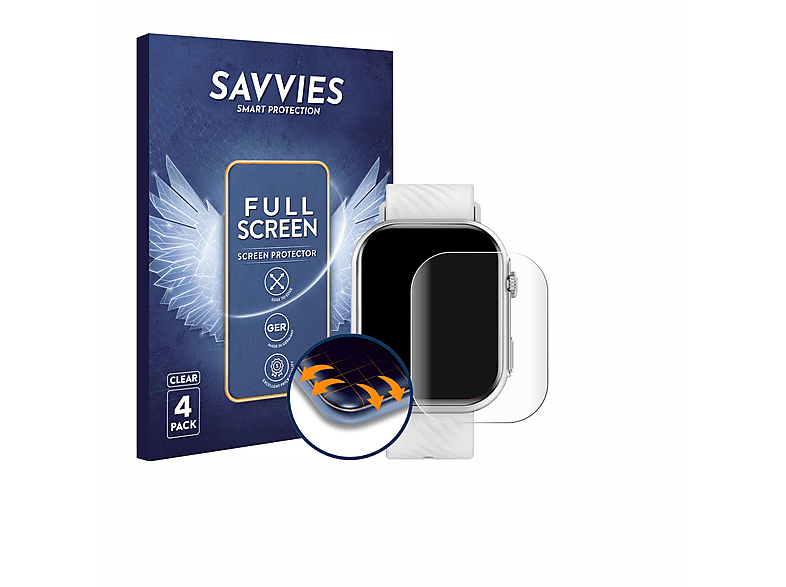 SAVVIES 4x Flex Full-Cover 3D Curved Schutzfolie(für Holalei ZL80)