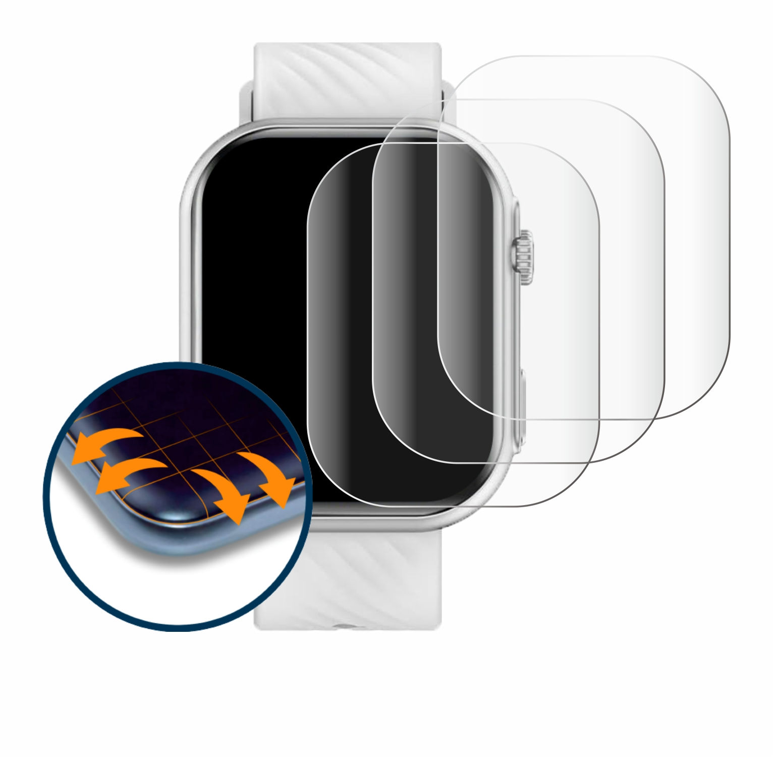 Schutzfolie(für Full-Cover Flex ZL80) Holalei Curved 4x 3D SAVVIES