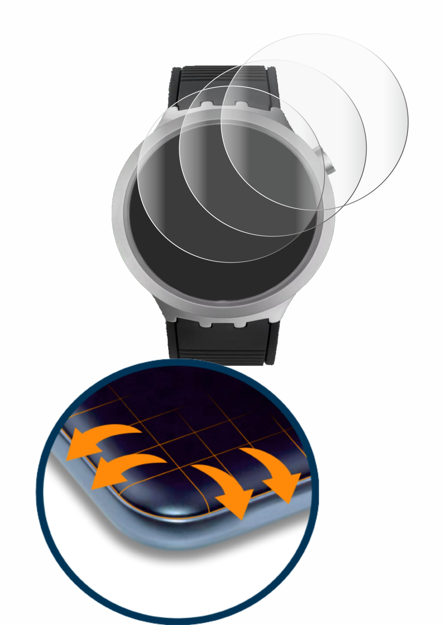 SAVVIES 4x Flex Full-Cover Irony) Swatch Bold 3D Big Curved Schutzfolie(für
