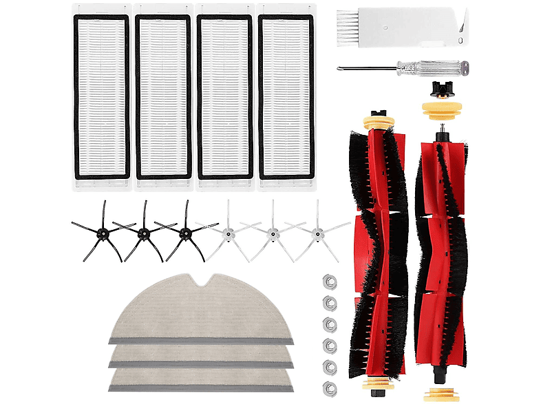 INF Zubehör für Xiaomi Roborock S5 / S6 Roboterstaubsauger 23 Teile, Zubehör-Set