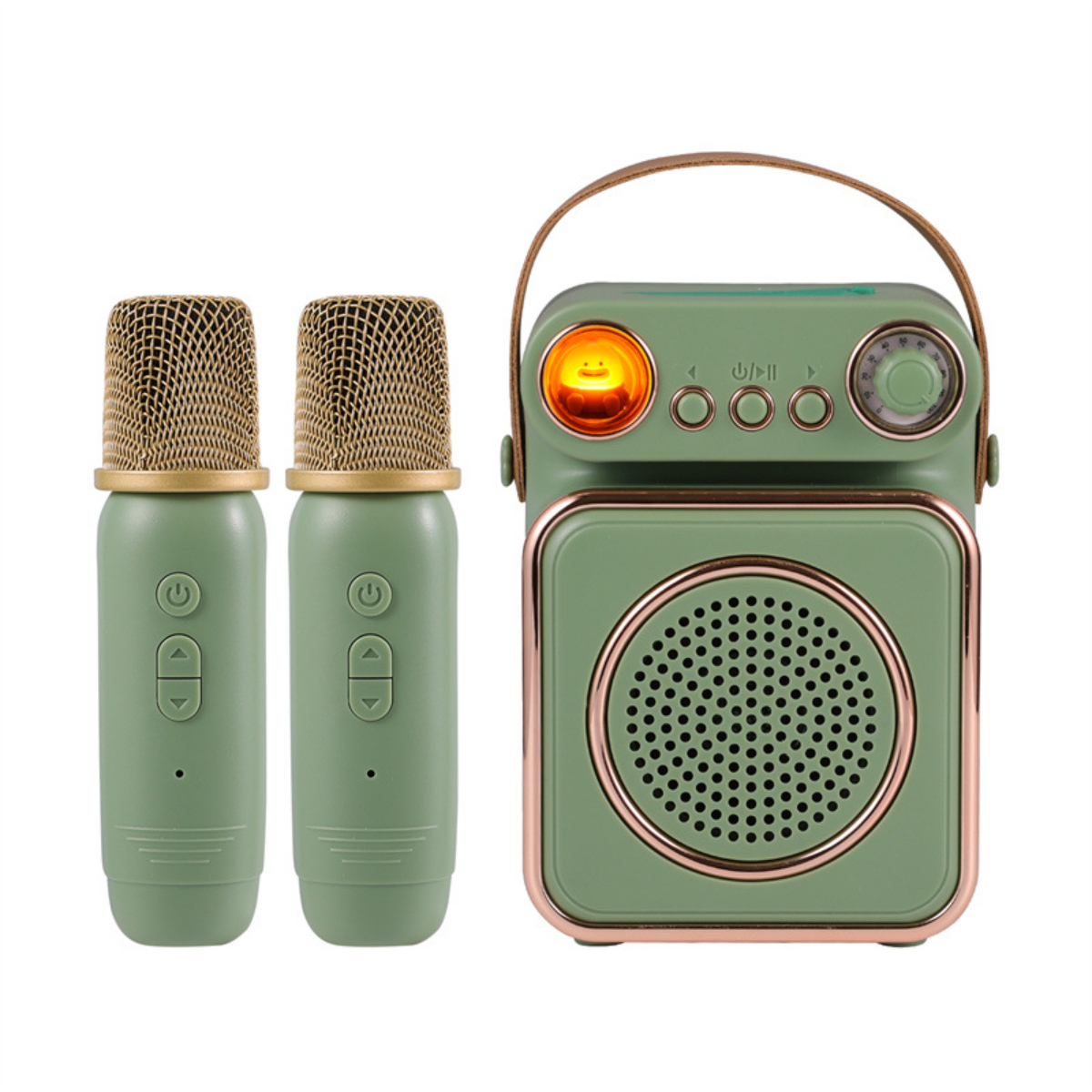 Lange Hellgrün Akkulaufzeit Drahtlos-Mikrofon, 3-Einheiten-Stereoklang, Bluetooth-Lautsprecher, BYTELIKE Bluetooth-Lautsprecher,