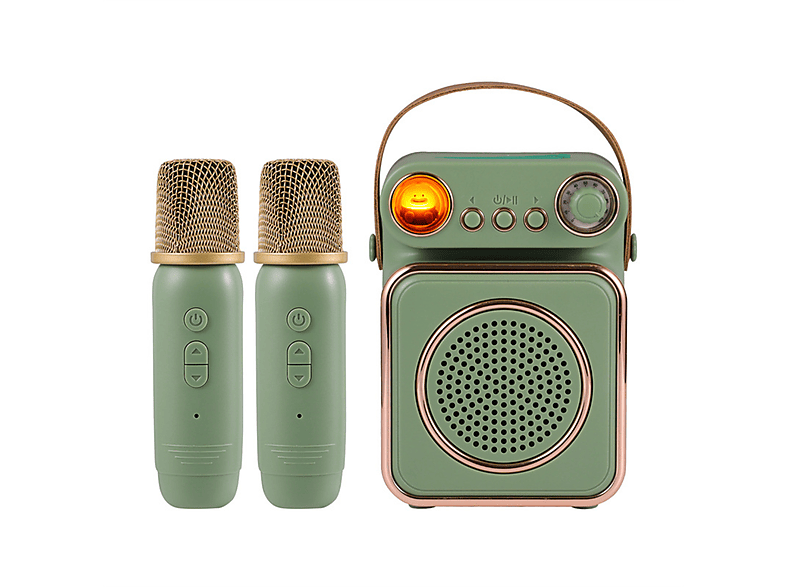 Lange Hellgrün Akkulaufzeit Drahtlos-Mikrofon, 3-Einheiten-Stereoklang, Bluetooth-Lautsprecher, BYTELIKE Bluetooth-Lautsprecher,