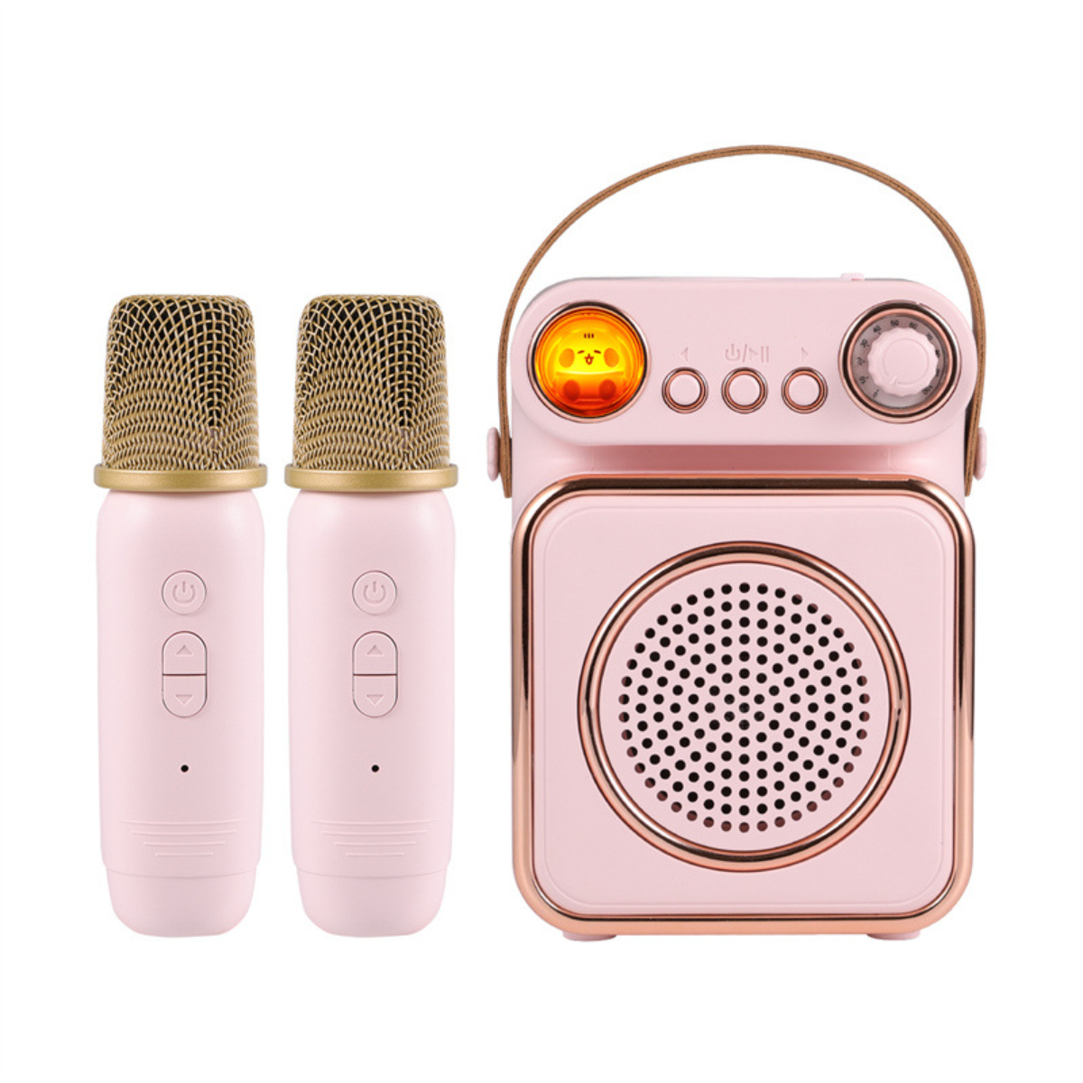 Akkulaufzeit BYTELIKE Drahtlos-Mikrofon, Bluetooth-Lautsprecher, Bluetooth-Lautsprecher, Lange Rosa 3-Einheiten-Stereoklang,