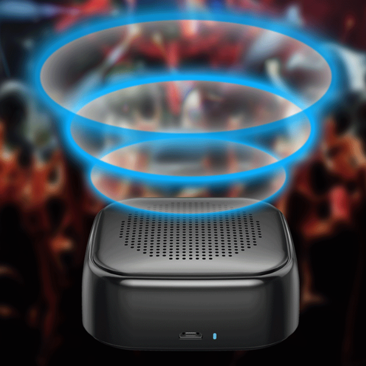BYTELIKE Kabelloser Bluetooth-Lautsprecher, Mini-Subwoofer, Draußen Bluetooth-Lautsprecher, Tragbar, 360°-Panorama-Soundeffekt Schwarz