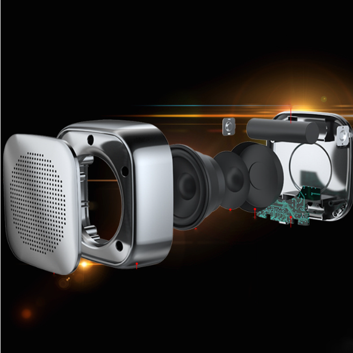 Tragbar, Draußen Bluetooth-Lautsprecher, Grün Mini-Subwoofer, BYTELIKE 360°-Panorama-Soundeffekt Kabelloser Bluetooth-Lautsprecher,