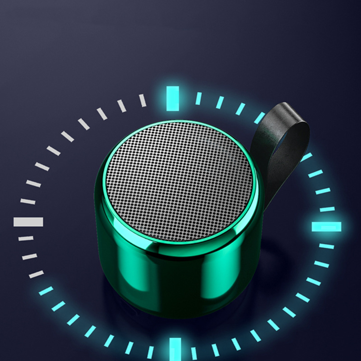 aus Bluetooth-Lautsprecher, Bluetooth-Lautsprecher BYTELIKE Stereo-Sound, TWS-Verbindung Kleiner Galvanik-Metall, Blau