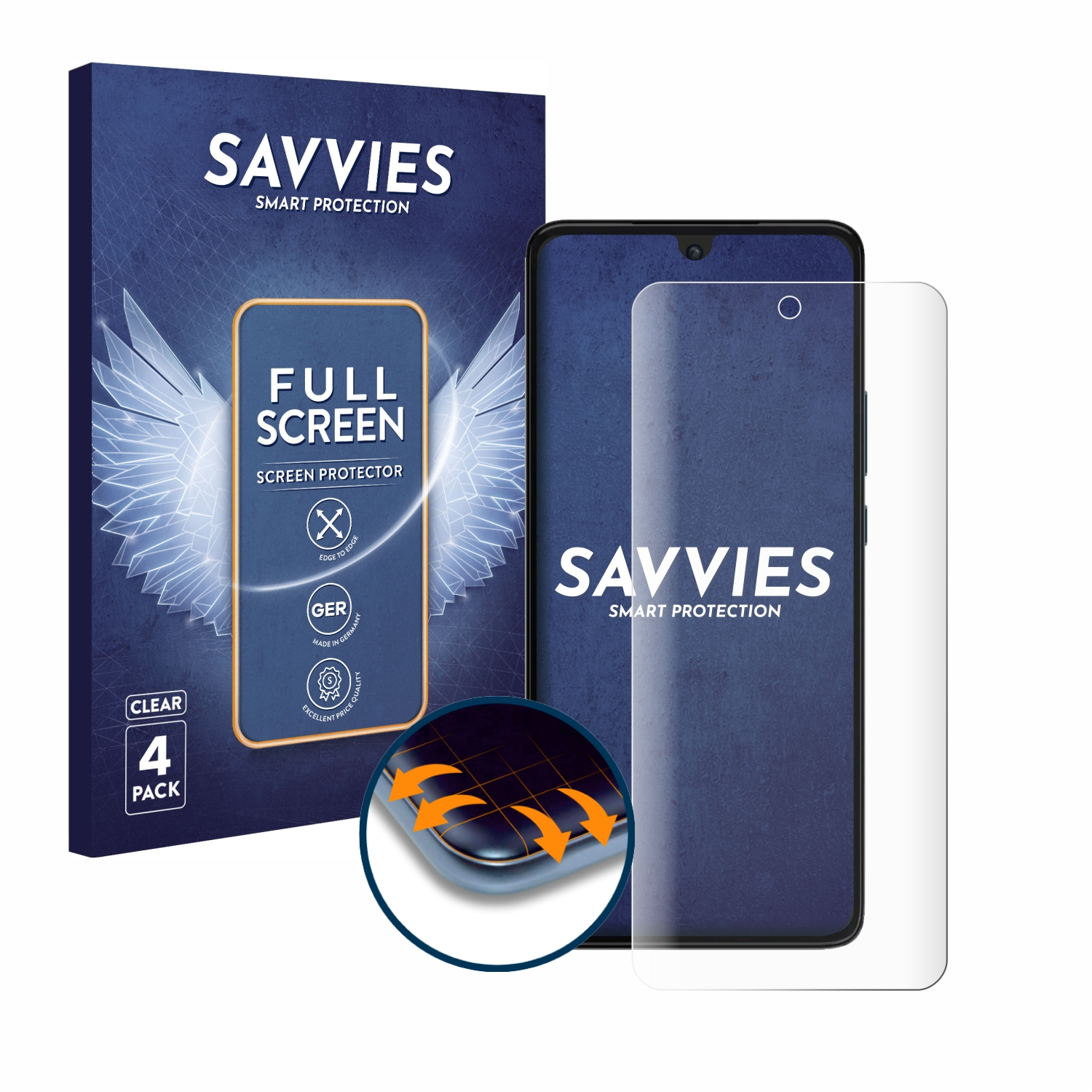 Moto SAVVIES Curved Flex 4x G84) Schutzfolie(für Full-Cover 3D Motorola