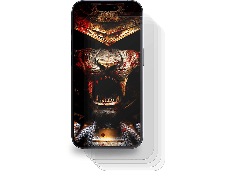 PROTECTORKING 4x Premium Displayschutzfolie(für KLAR FULL iPhone Apple 3D COVER 15)