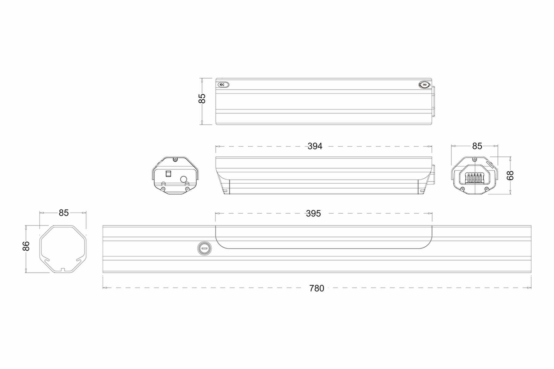 POWERSMART In-frame (2019) MX-I 16000 APACHE mAh Akku, 36 Yamka für Li-ion Volt, E-Bike