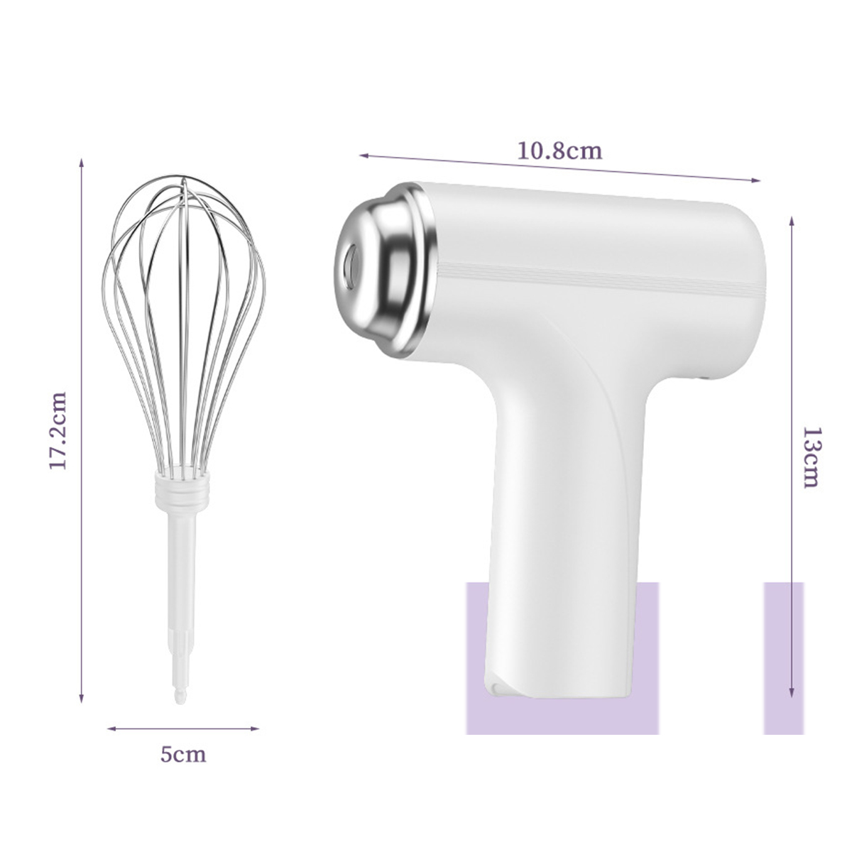 FEI Akku-Handmixer – leistungsstark zu leicht und reinigen (13 Rosa Rührgerät Watt)