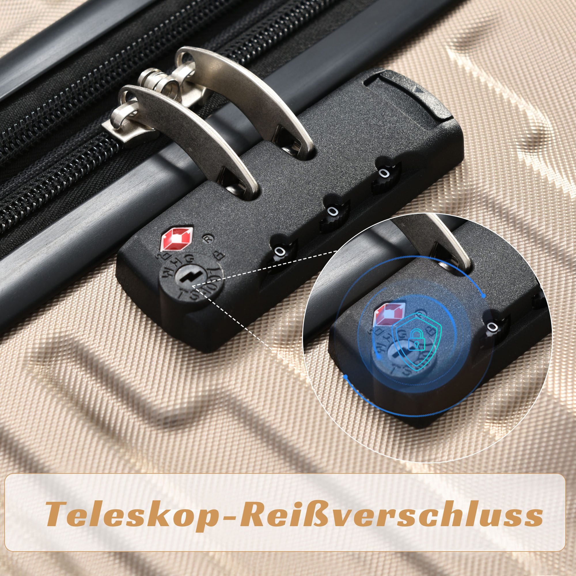 Räder MERAX 4 Koffer 033W Hochwertiges TSA-Schloss, ABS-Gepäck,