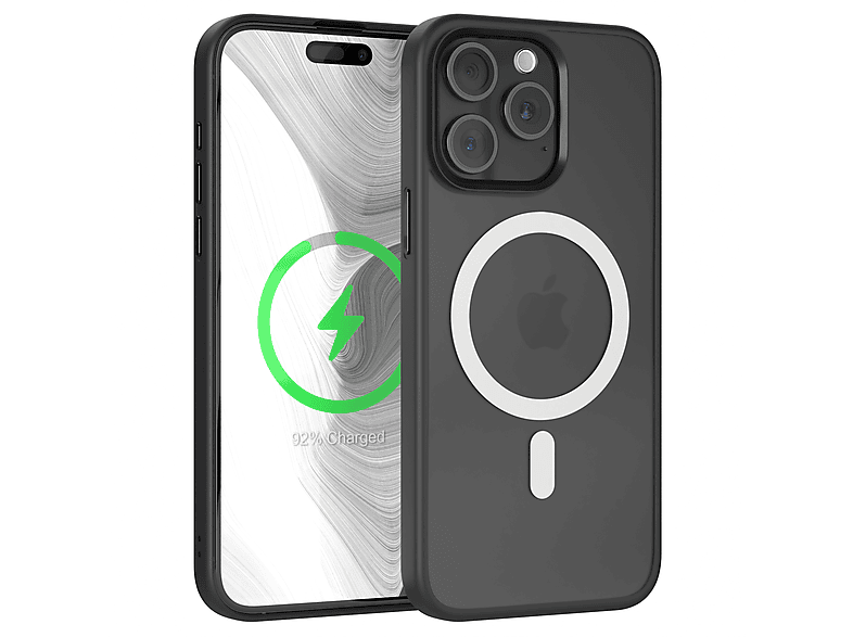 EAZY CASE Outdoor Case Matt mit MagSafe, Backcover, Apple, iPhone 15 Pro Max, Schwarz