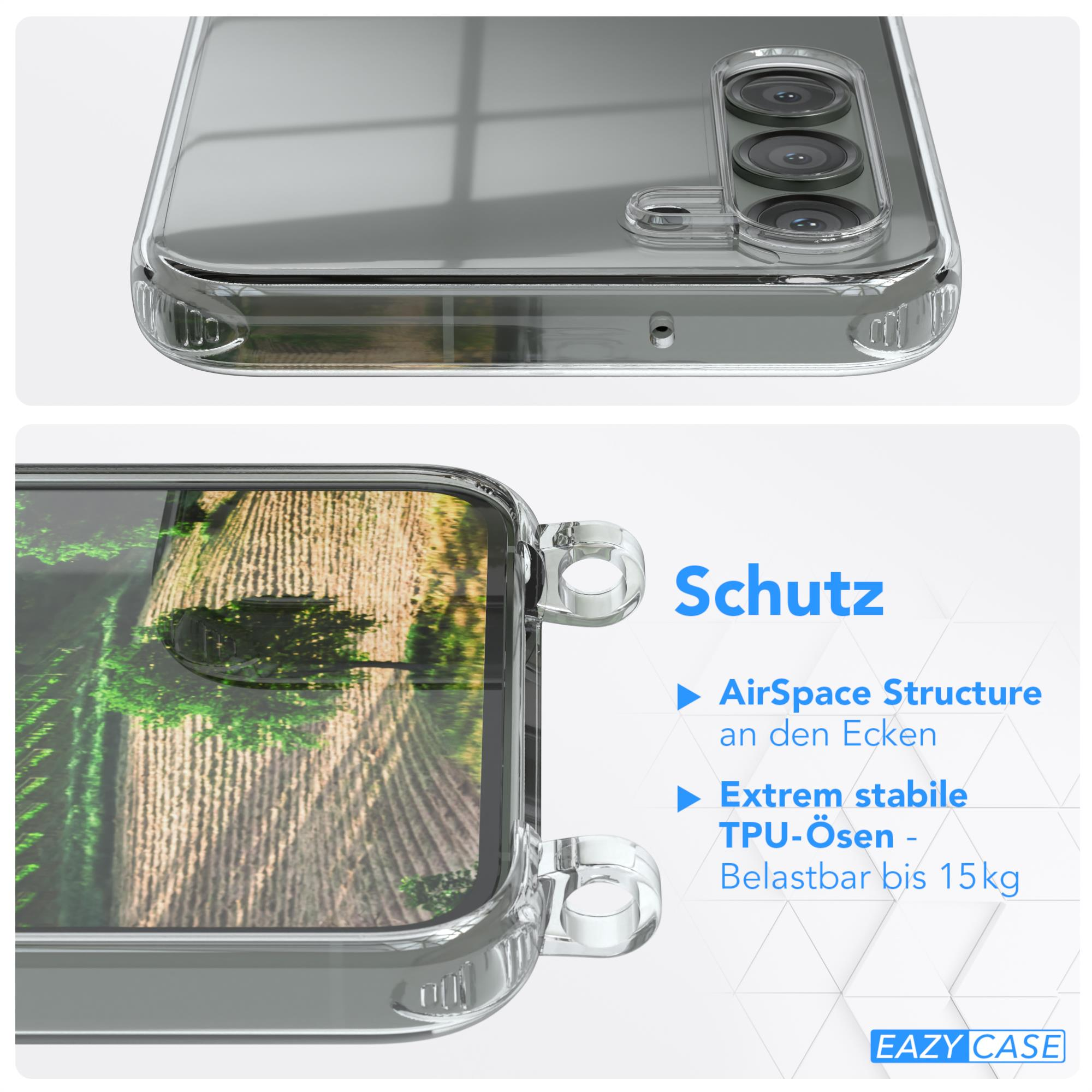 Eine transparente Handyhülle. AirSpace Structure und Text zum Schutz werden im Bild gezeigt.