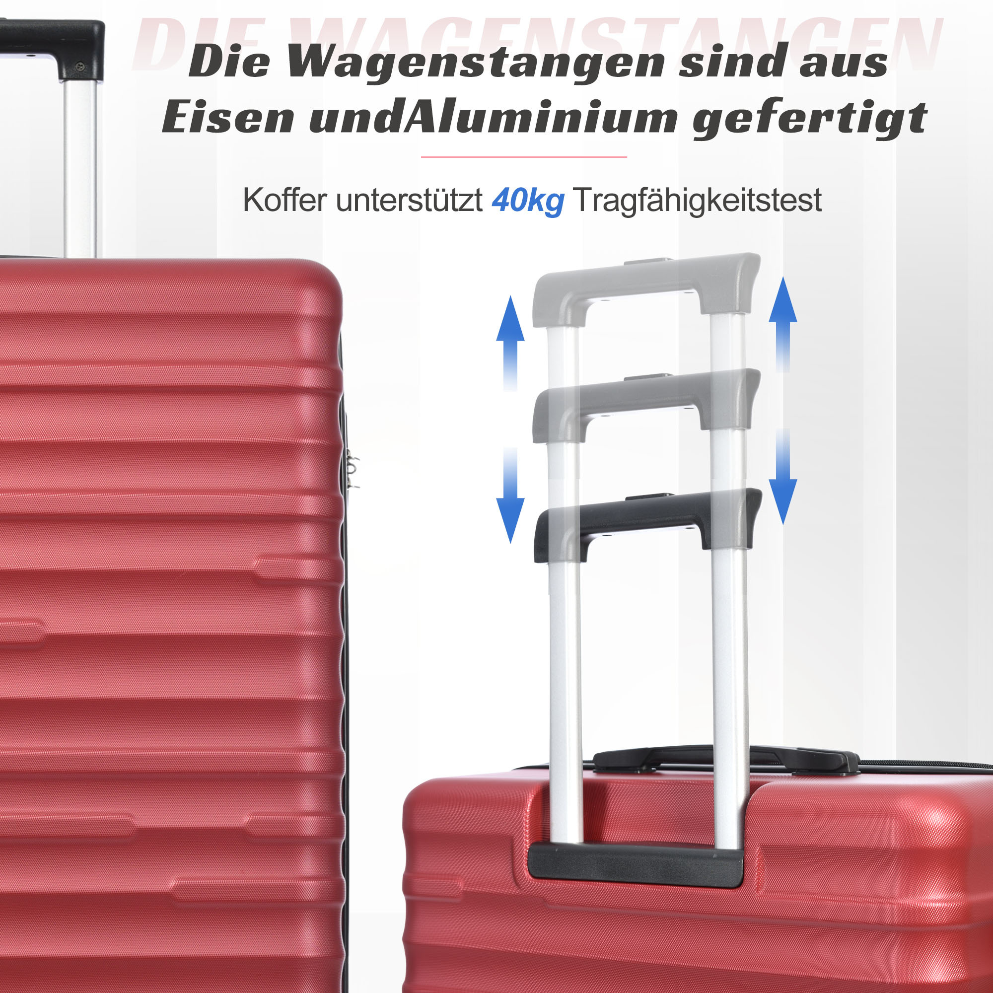 Hochwertiges ABS-Gepäck, 4 TSA-Schloss, Koffer 033R Räder MERAX