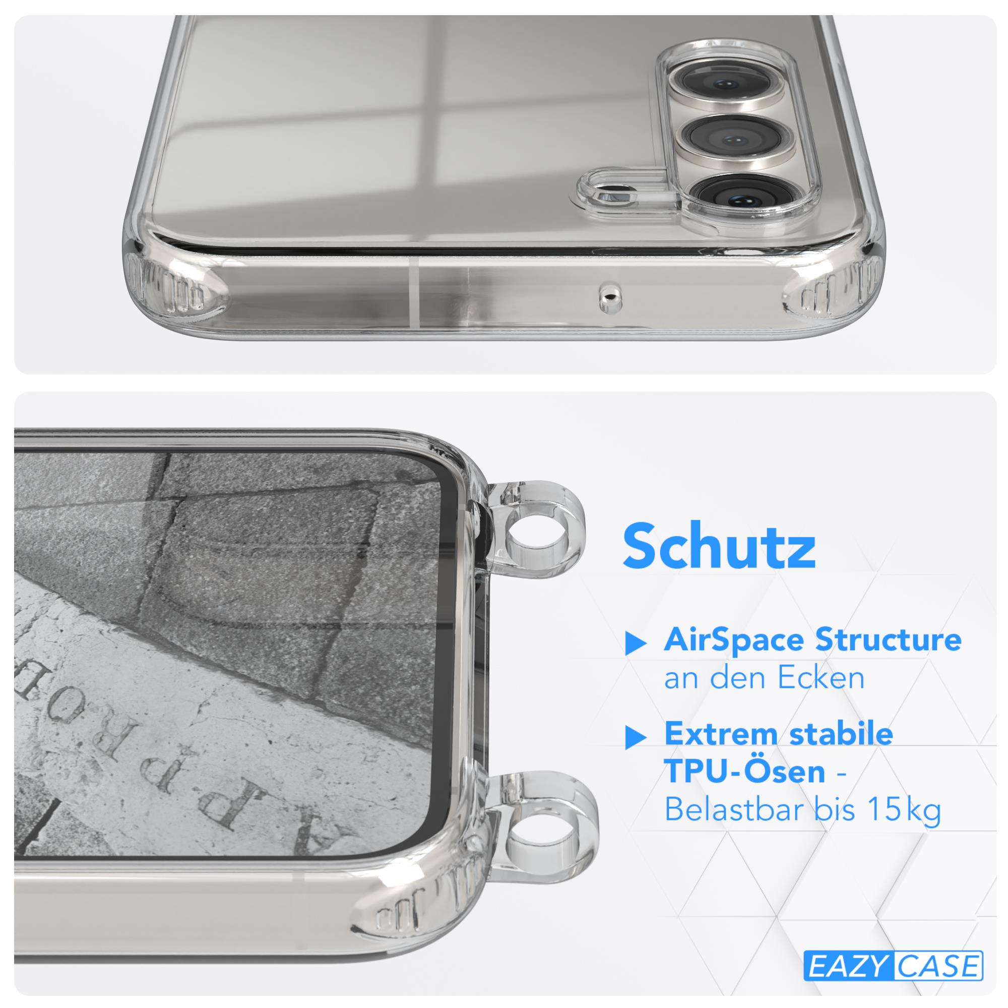 Clear CASE Galaxy EAZY Plus, Umhängetasche, Cover S23 Hellgrau Samsung, Umhängeband, Weiß mit