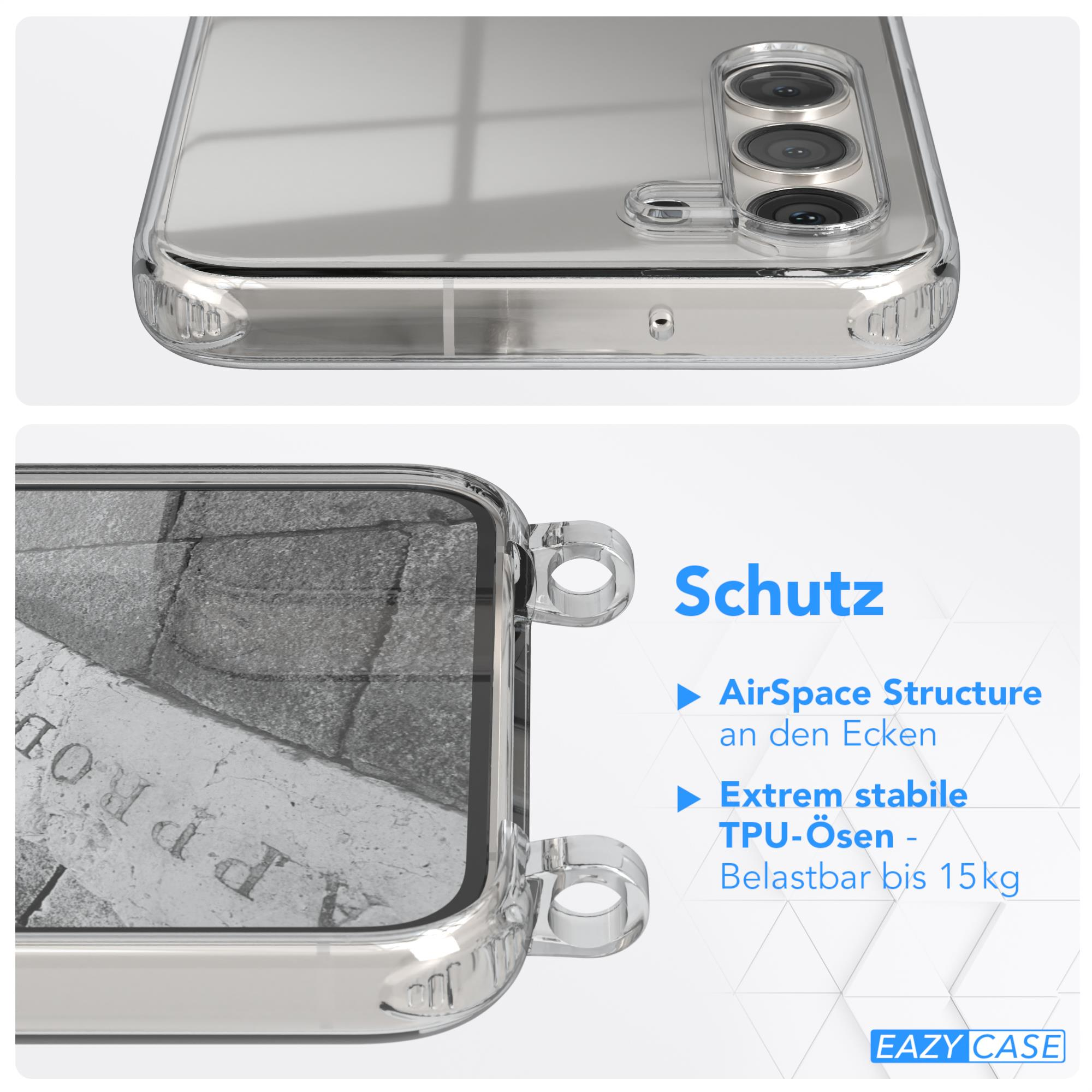 Transparente Handyhülle mit Text, der Eigenschaften wie AirSpace Structure und TPU-Schutz angibt.
