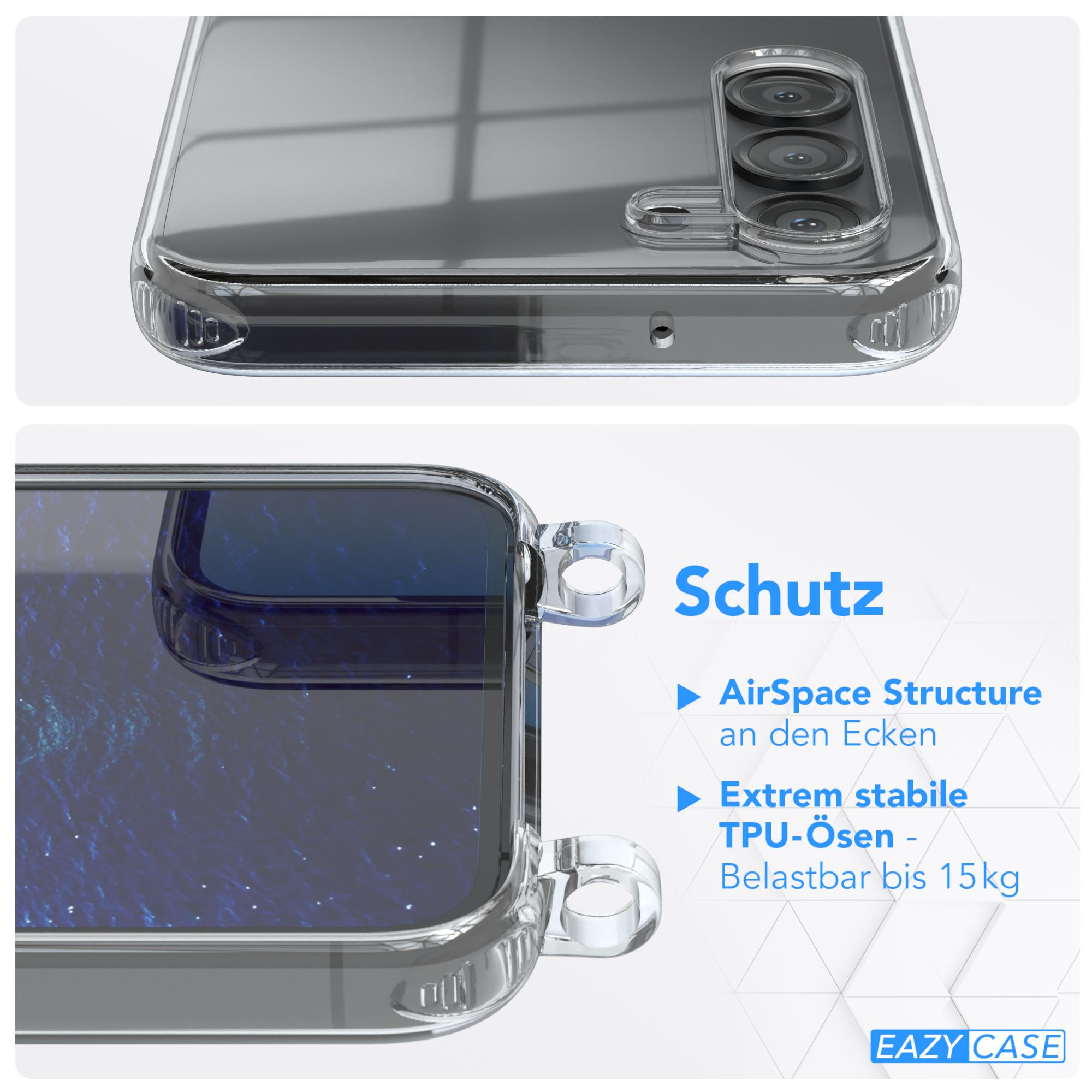 Samsung, Silber Galaxy / CASE S23 mit Umhängetasche, Umhängeband, Clips EAZY Cover Blau Plus, Clear